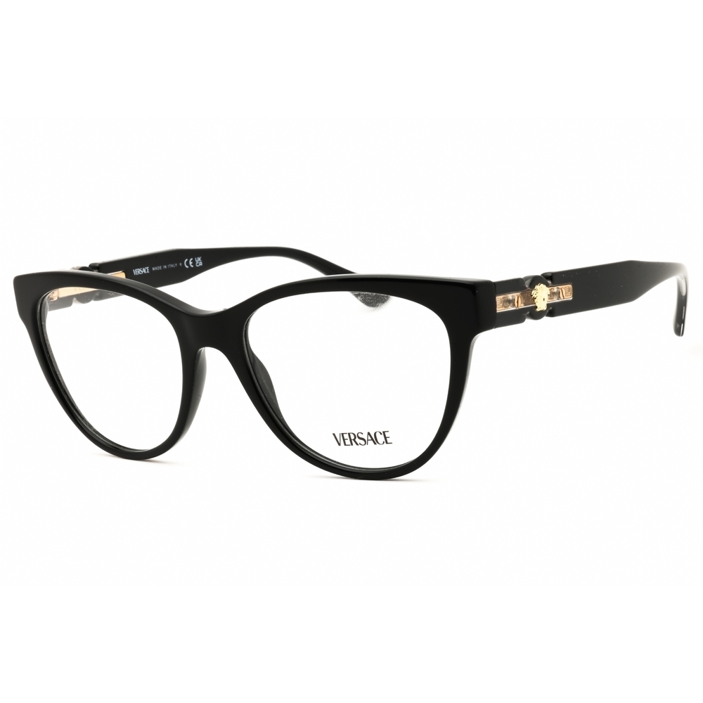 Versace 0VE3304 Eyeglasses GB1 Black Acetate Cat Eye